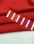 Red pure silk crepe de chine, soft, fluid and stretchy. High-quality deadstock collected in Stock from a Maison de Couture in Italy.