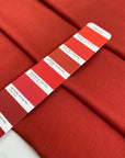 Pure viscose, very soft and light, flowy in Fire Whirl red. Ideal for shirts, blouses, skirts, and dresses. High-quality deadstock fabric by the meter collected in Stock from a Maison de Couture in Italy.