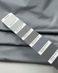 Silver pure silk duchesse satin, structured, lustrous and non-stretch. Perfect for skirts. High-quality deadstock collected in Stock from a Maison de Couture in Italy.