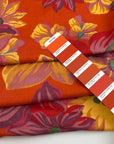 Floral print viscose-linen blend, soft and non-stretch. Perfect for dresses or shirts. High-quality deadstock collected in Stock from a Maison de Couture in Italy.