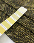 Polyester and viscose net jersey in yellow and black very soft light and transparent ideal for dresses layering and lightweight jackets. High-quality deadstock collected in Stock from a Maison de Couture in Italy.