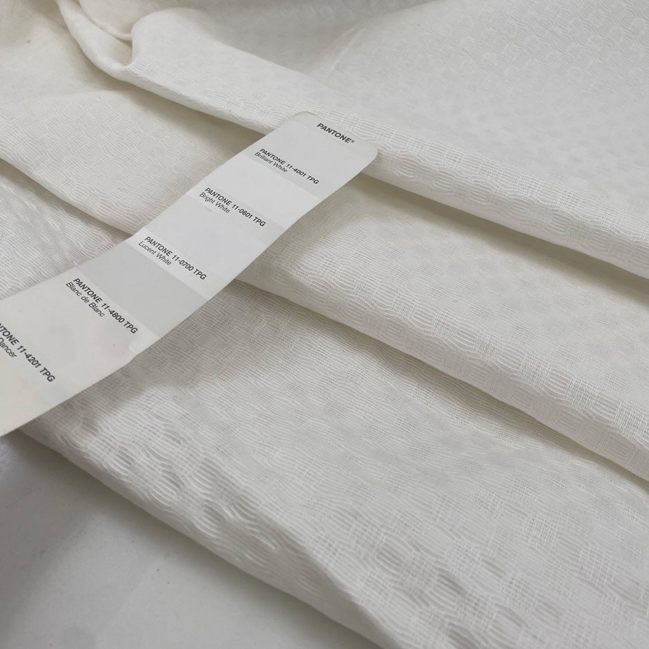 White Cotton Piquet Fabric by the Meter