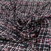 Silk charmeuse fabric, transparent, soft and droopy with a red, black and white geometric print. High quality deadstock fabric collected in Stock from a Maison de Couture in Italy. Silk charmeuse fabric, transparent, soft and droopy with a red, black and white geometric print. High quality deadstock fabric collected in Stock from a Maison de Couture in Italy.
