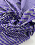 Gray and purple striped cotton sweater