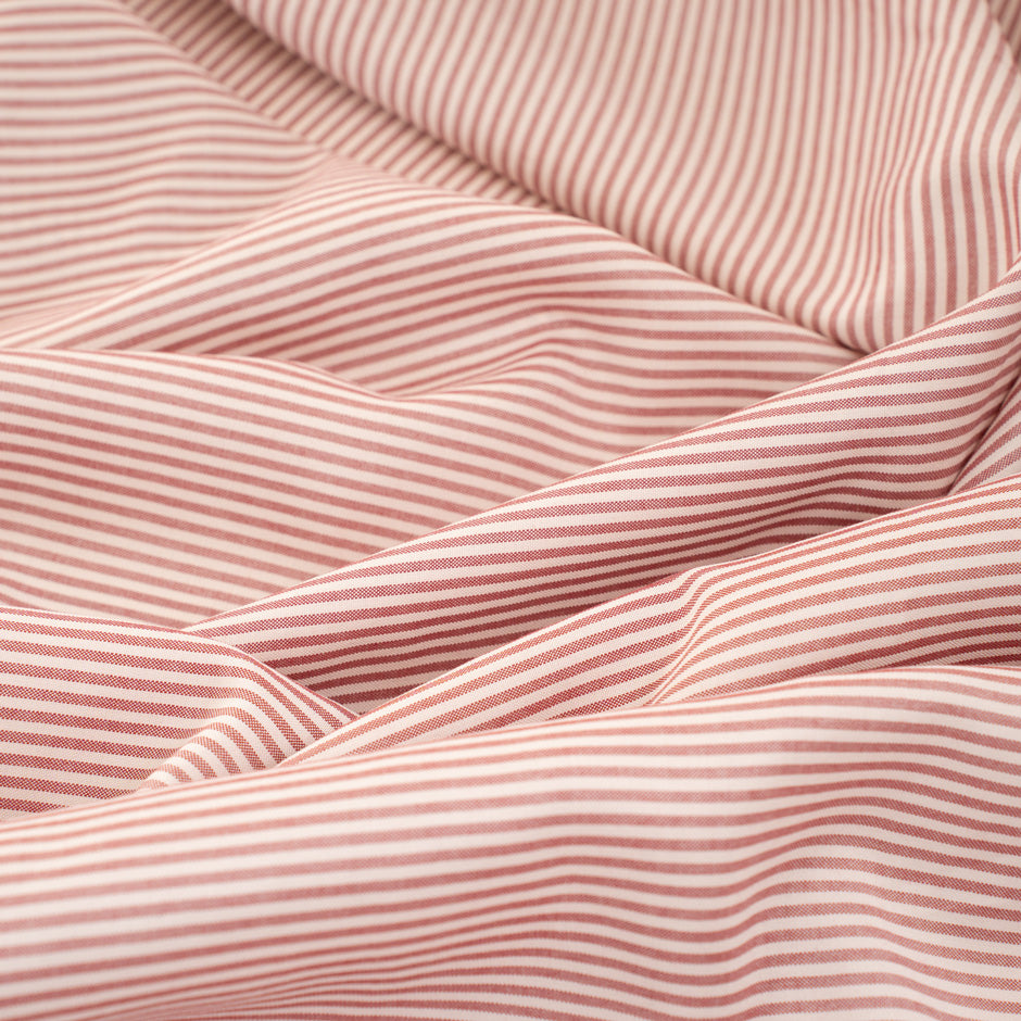 Red and white striped silk