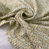 Mixed cotton tweed in pale green and ochre shade. Very soft and light. Ideal for spring jackets, skirts and dresses. High-quality deadstock collected in Stock from a Maison de Couture in Italy. Mixed cotton tweed in pale green and ochre shade. Very soft and light. Ideal for spring jackets, skirts and dresses. High-quality deadstock collected in Stock from a Maison de Couture in Italy.