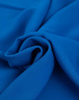 Plain blue and stretchy viscose cady fabric - High quality deadstock