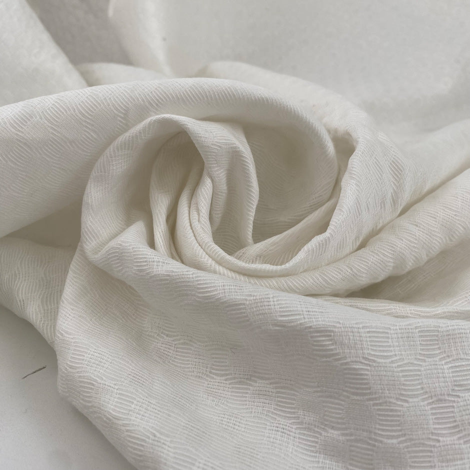 White Cotton Piquet Fabric by the Meter
