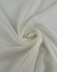 White silk and cotton voile, soft, transparent and non-stretch. High-quality deadstock collected in Stock from a Maison de Couture in Italy.
