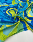 Soft and droopy polyester satin fabric deadstock. Picked up in stock from a Maison de Couture in Italy.