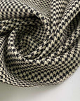 beige and black wool silk jacquard