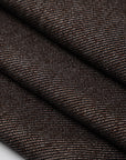 Cavalry brown twill of viscose and polyester with gabardine weave. High-quality deadstock fabric collected in Stock from a Maison de Couture in Italy.