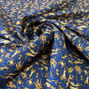 Blue Bottom Silk Twill Panel With Gold Zodiac Signs