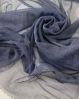 Very soft, light, flowy and transparent cotton-polyester stretch net in blue. Ideal for dresses and skirts. High-quality deadstock collected in Stock from a Maison de Couture in Italy.