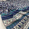 Blue Floral And Cashmere Design Viscose