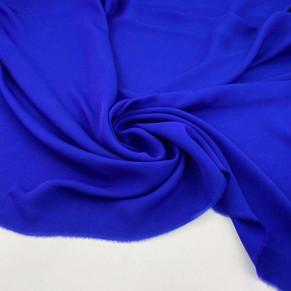 Georgette viscose silk blue