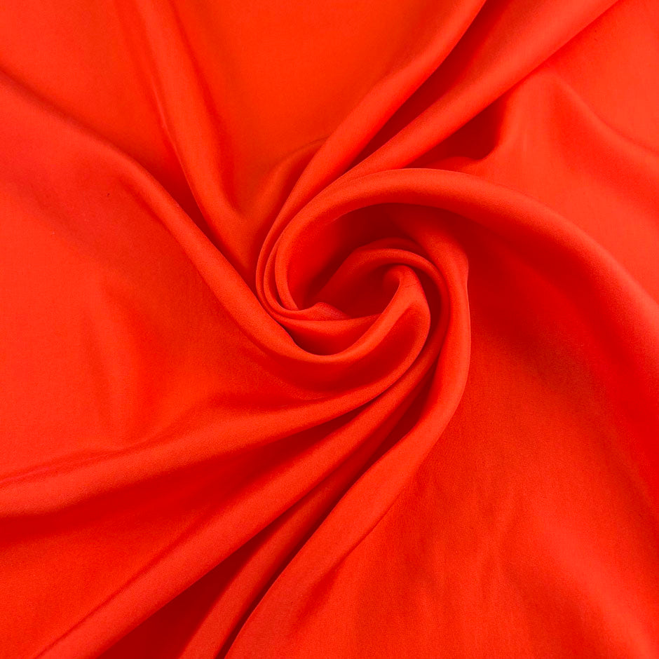 Red pure silk habotai, soft, fluid, not transparent and non-stretch. High-quality deadstock collected in Stock from a Maison de Couture in Italy.