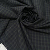 Soft pure cotton poplin with a check pattern in green and dark blue. Comfortable and versatile, ideal for shirting and dresses.High-quality deadstock collected in Stock from a Maison de Couture in Italy.