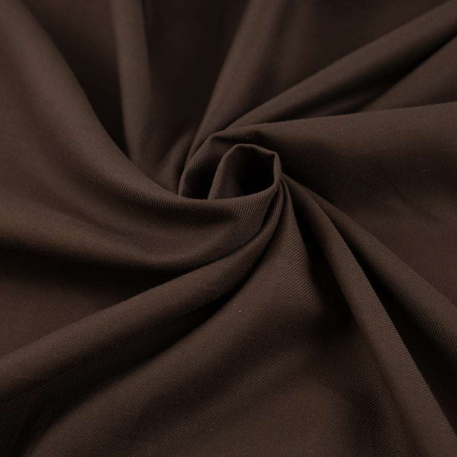 Structured brown cotton flannel twill fabric. High quality deadstock fabric.