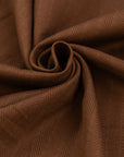 Stiff brown herringbone cotton and linen fabric. High quality deadstock.