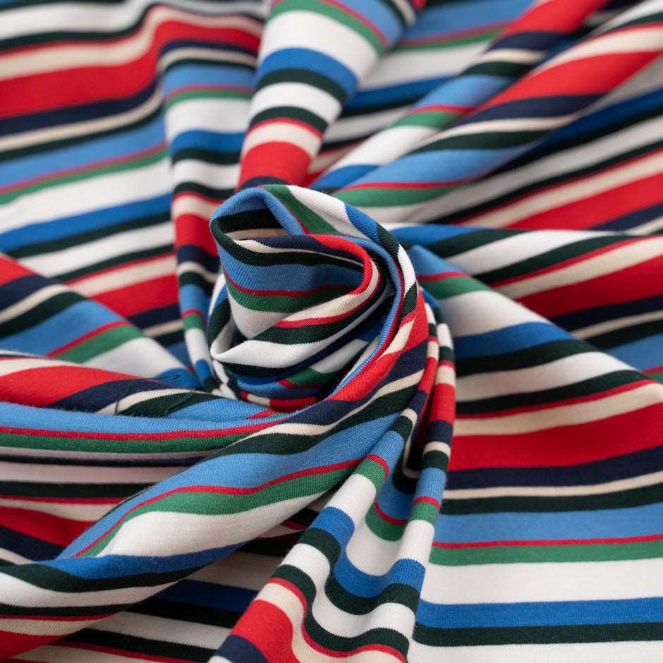 Light multicolor cotton jersey, soft and stretchy. Deadstock fabric picked up from a Maison de Couture in Italy.