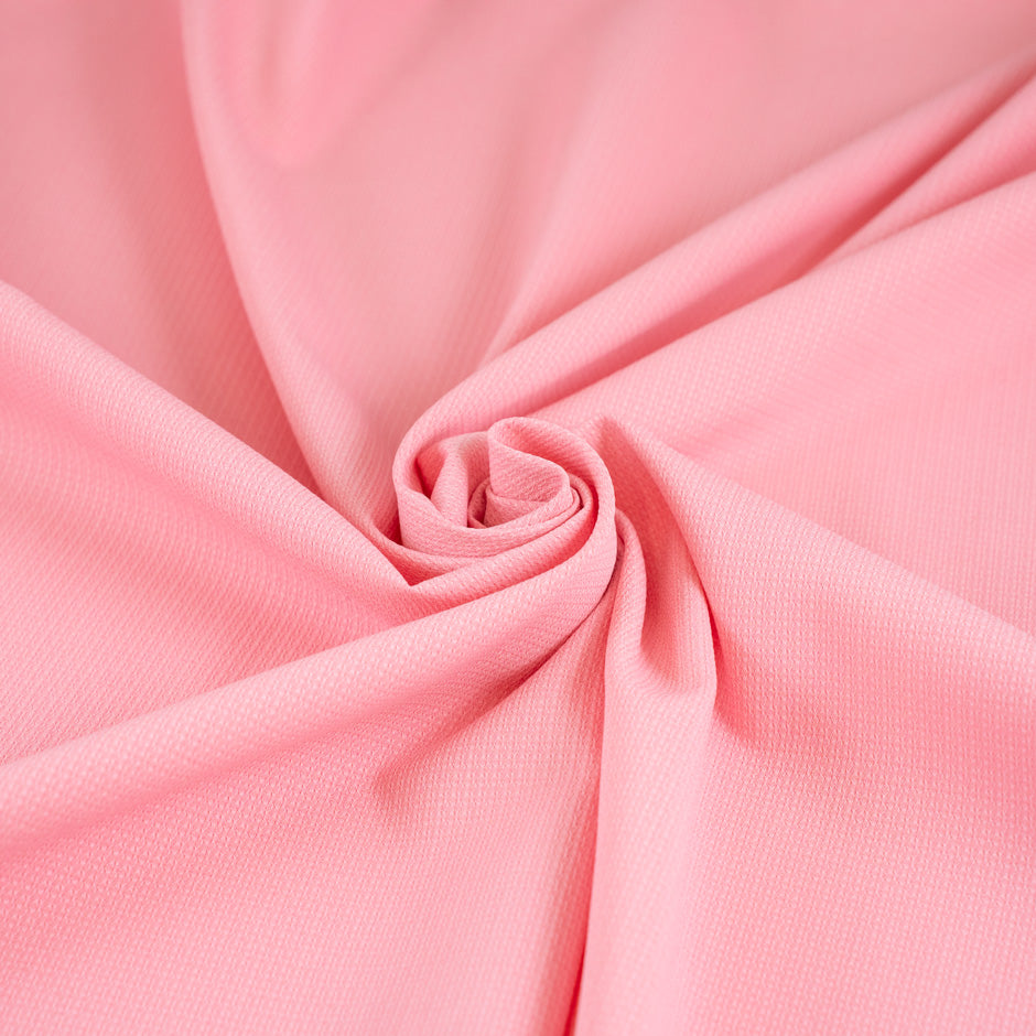 Pink falling cotton plain pique - High quality deadstock