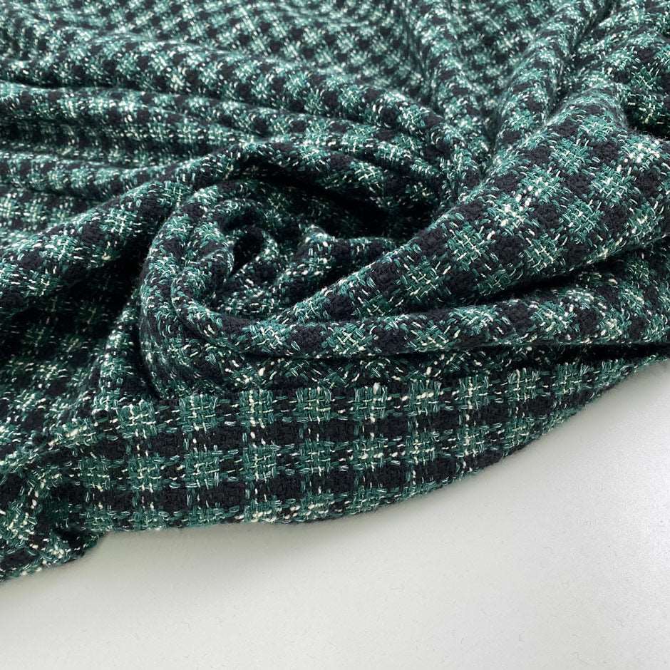 Multicolored polyester cotton tweed