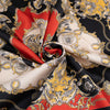 Soft satin foulare polyester multicolor fabric. High-quality deadstock fabric by the meter collected in Stock from a Maison de Couture in Italy.