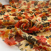 Polyester and lurex chiffon in orange and red shades. Very soft, flowy and, transparent. High-quality deadstock fabric by the meter collected in Stock from a Maison de Couture in Italy.