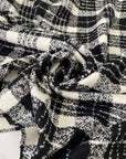 Very soft and warm wool blend with check design in the shades of black and white, color reference Coconut Milk and Forest River. Ideal for coats and jackets. High-quality deadstock collected in Stock from a Maison de Couture in Italy.Very soft and warm wool blend with check design in the shades of black and white, color reference Coconut Milk and Forest River. Ideal for coats and jackets. High-quality deadstock collected in Stock from a Maison de Couture in Italy.Very soft and warm wool blend with check des