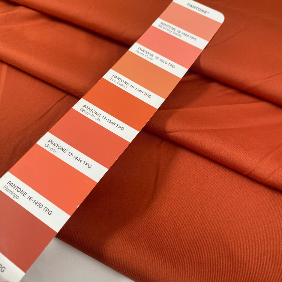Light stretch nylon in spice route color, very light and flowy. Ideal for raincoats and jackets. High-quality deadstock collected in Stock from a Maison de Couture in Italy.