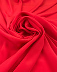 Red Silk And Acetate Crepe De Chine