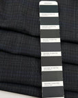 Dark Blue Checked Wool