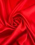 Bright Red Silk Satin