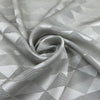 Silver Yarn Dyed Geometric Pattern Silk Jacquard