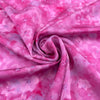 Polyester Satin With A Pink Floral Print