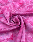 Polyester Satin With A Pink Floral Print