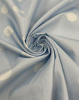 Light Blue Gabardine With Polka Dots