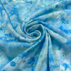 Light Blue Polyester Satin With A Floral Print