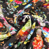 Black Viscose With Floral Print