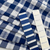 White And Blue Checked Cotton With Lurex