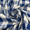 White And Blue Checked Cotton With Lurex