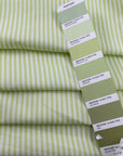 Lime Green Striped Yarn Dyed Cotton Popeline