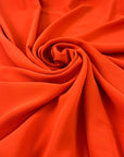 Red Orange Polyester Crepe Cady