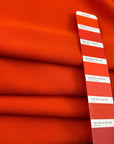 Red Orange Polyester Crepe Cady