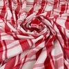 Light White Viscose With Red Checked Print