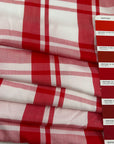 Light White Viscose With Red Checked Print