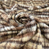Brown Wool Coat With Checked Print