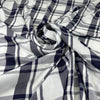 Light White Viscose With Purple Checked Print