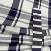 Light White Viscose With Purple Checked Print